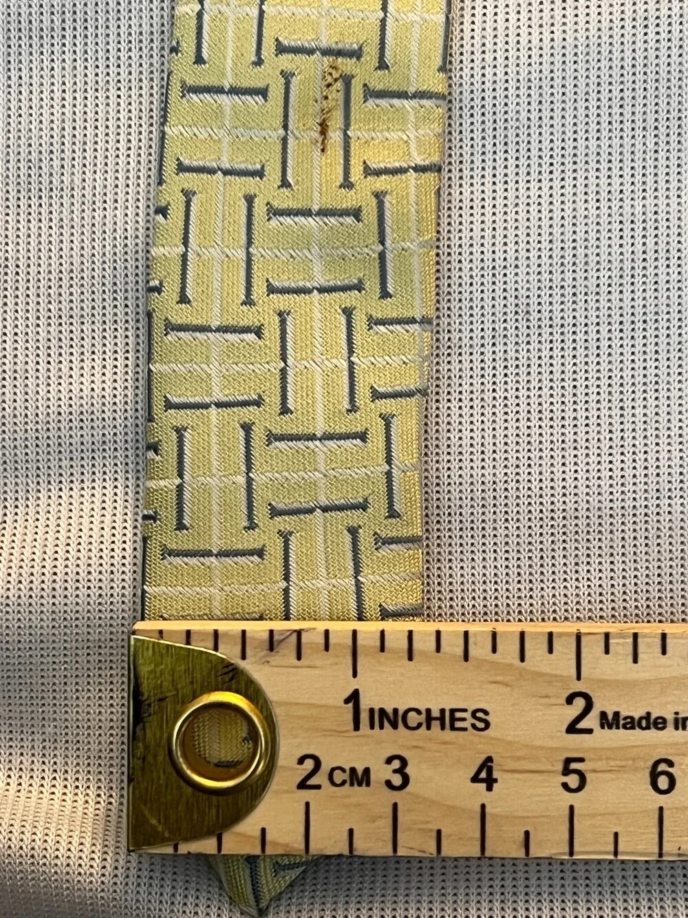 Giorgio Armani Neck Tie Mens One Size Yellow Silk Geometric Formal 4